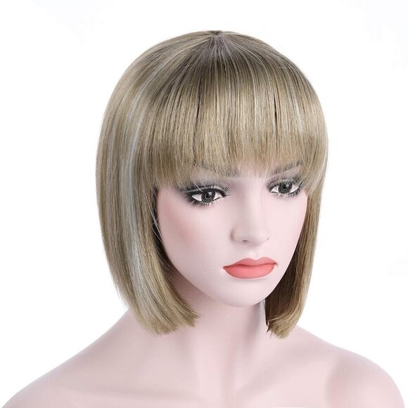? Women Brown Short Straight Hair Flapper Cosplay Quality Costume Bob Wig main image 6